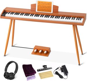 Our Take: Warm Wood 88-Key Piano for Beginners